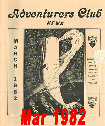 March 1982 Adventurers Club News Cover